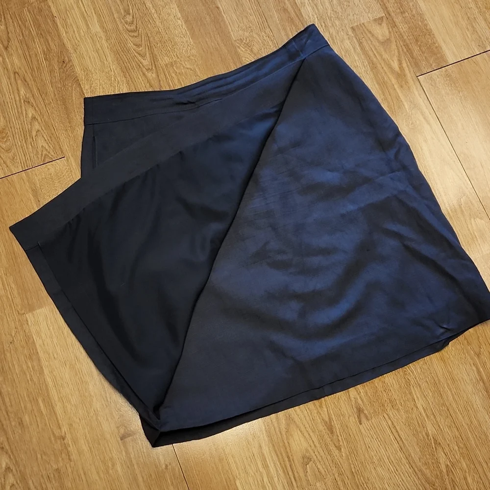 Classiques Entier gray faux wrap asymmetrical gray career skirt sz 8
